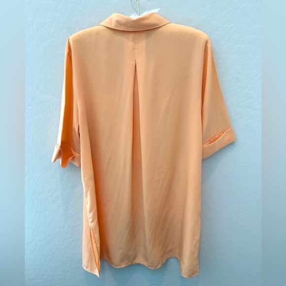 CHICO’S Melon Orange Half Sleeve Tunic Blouse Lightweight | Size 2 Large - Picture 4 of 7